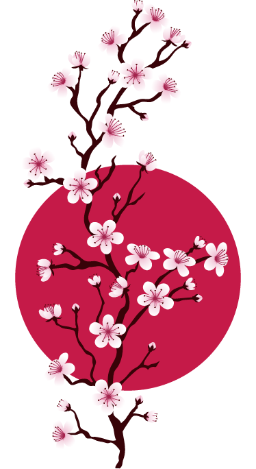 Vinyl rug flowers cherry blossom branches - TenStickers