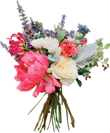 Vinyl rug flowers geometric bouquet - TenStickers