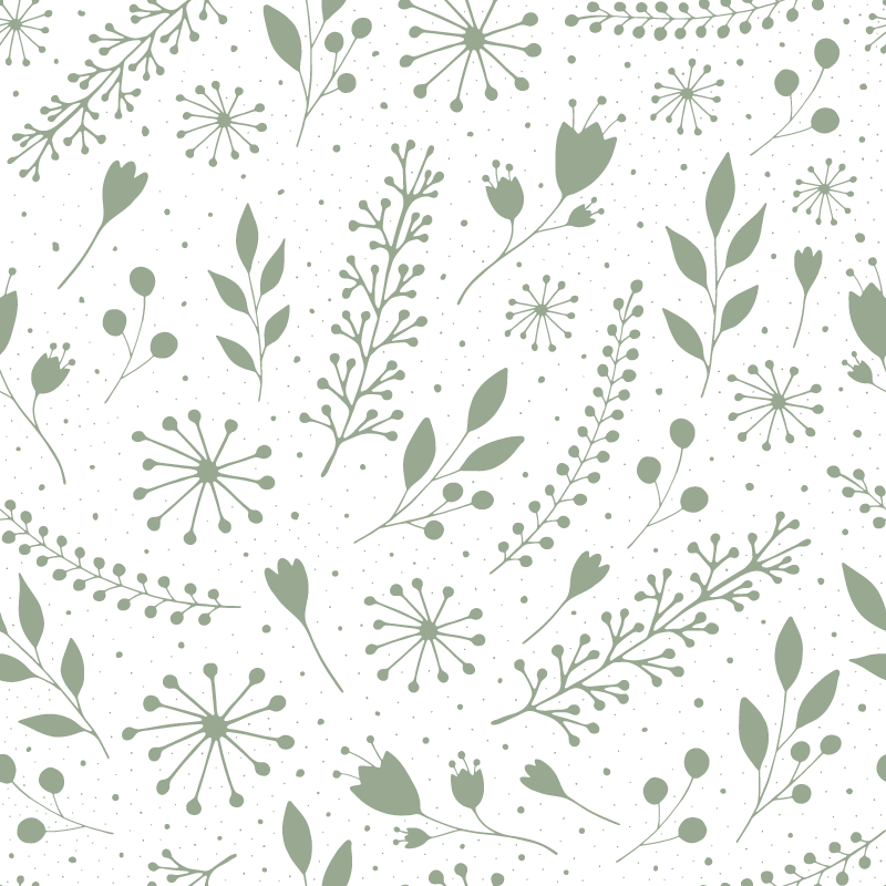 Vinyl rug flowers in sweet green leaf design - TenStickers