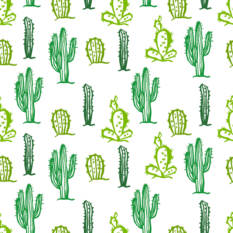 Vinyl rug flowers in green cactus design - TenStickers