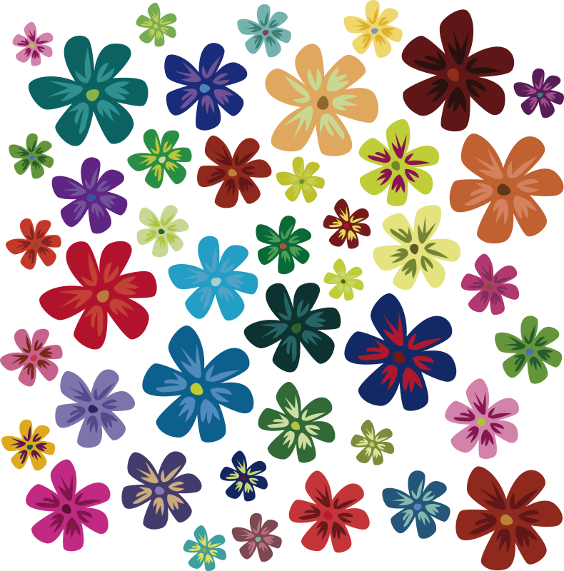 Vinyl rug flowers in colorful floral design - TenStickers