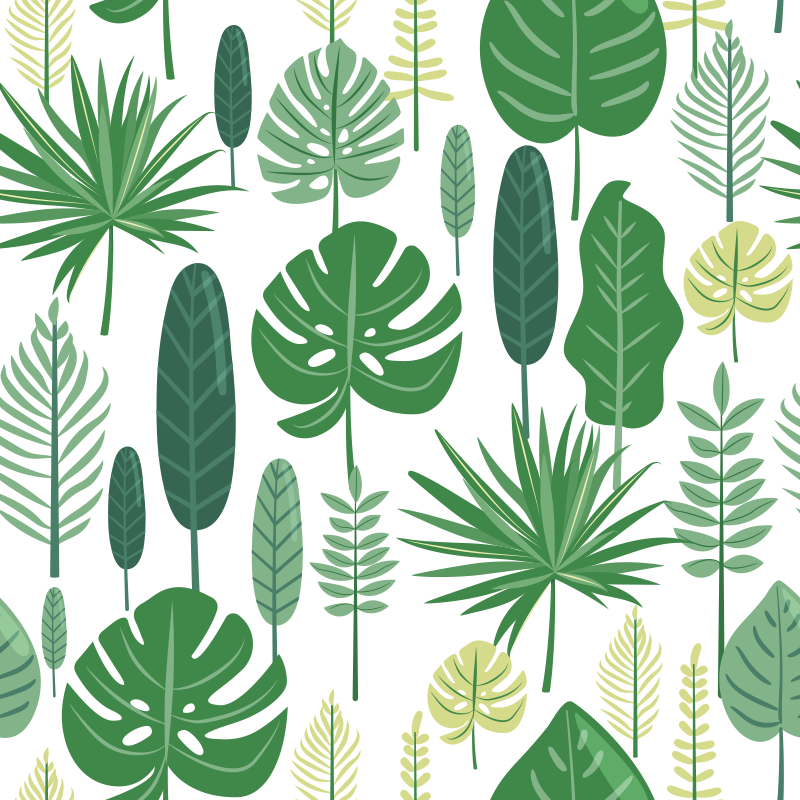 Vinyl rug flowers monstera plant design - TenStickers