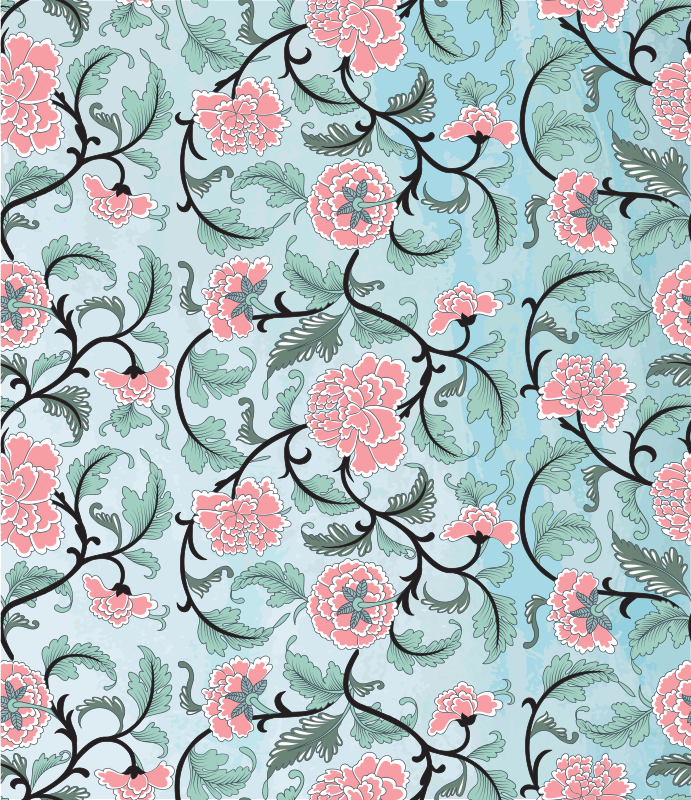 Vinyl rug flowers japanese floral window film - TenStickers