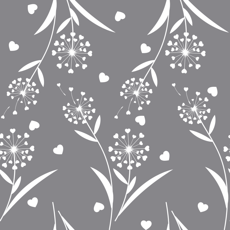Vinyl rug flowers white dandelions - TenStickers
