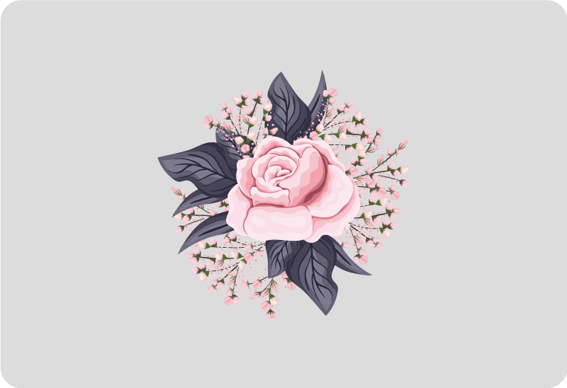 Vinyl rug flowers with stunning pink floral design - TenStickers