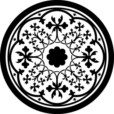 Vinyl rug flowers gothic rosette design - TenStickers