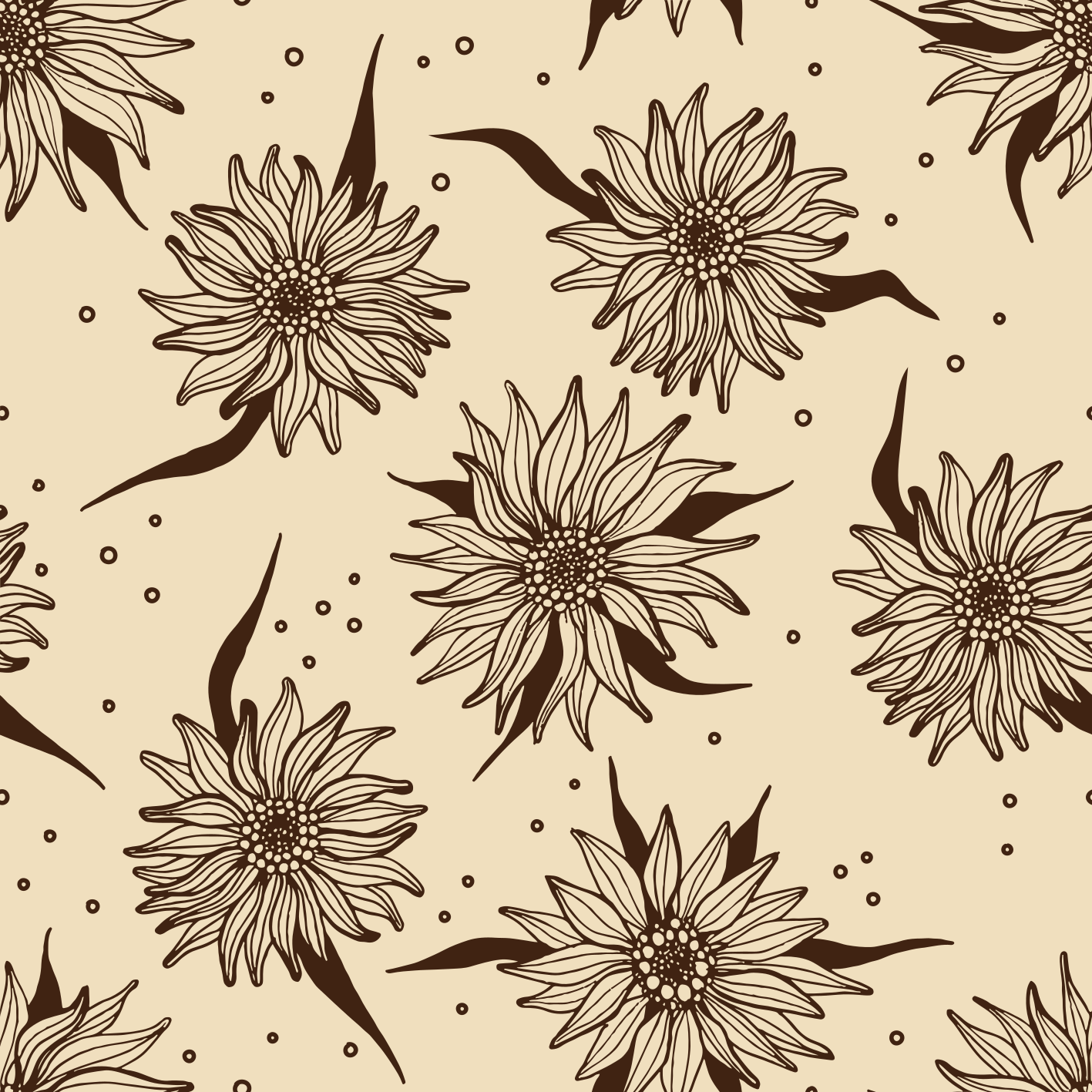 Vinyl rug flowers old sunflower - TenStickers