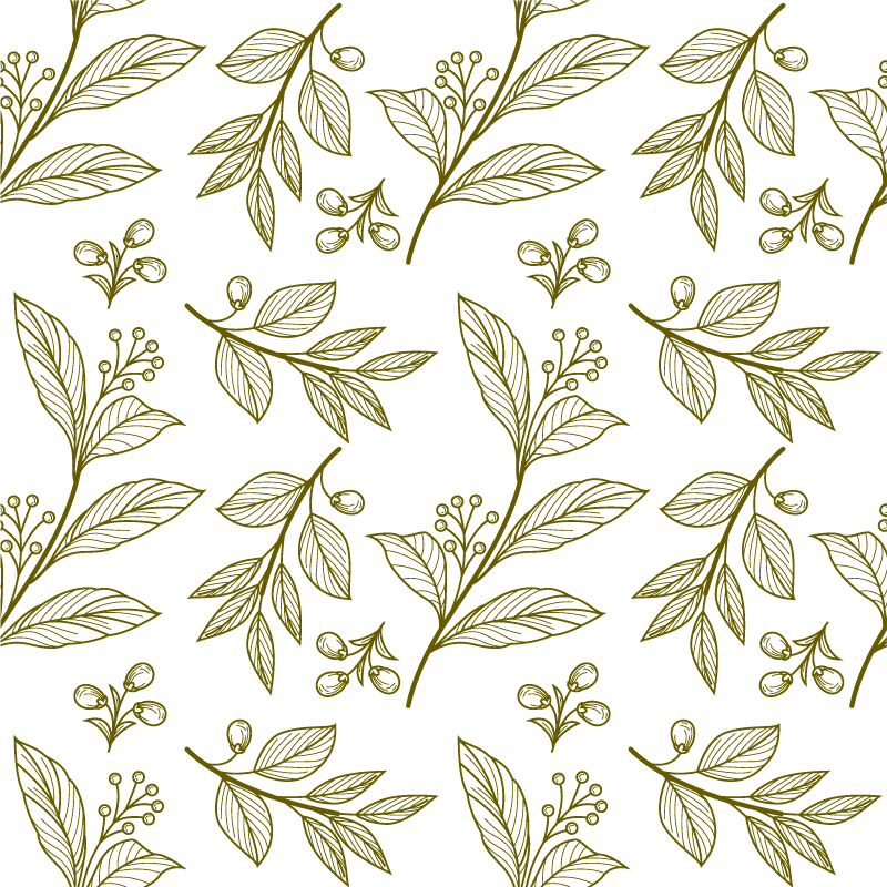 Vinyl rug flowers botanical leaves pattern - TenStickers