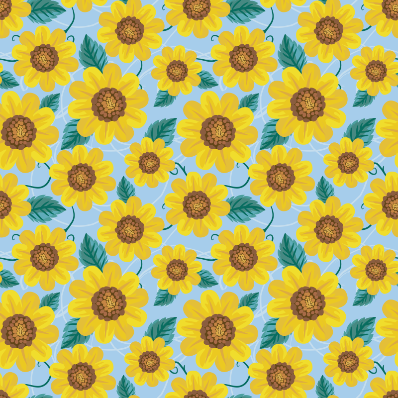 Vinyl rug flowers sunflower patterns - TenStickers