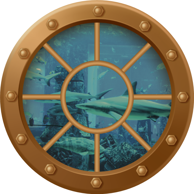 Vinyl rug flowers underwater view portal - TenStickers