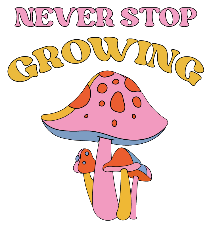 Vinyl rug flowers playful mushroom growth - TenStickers