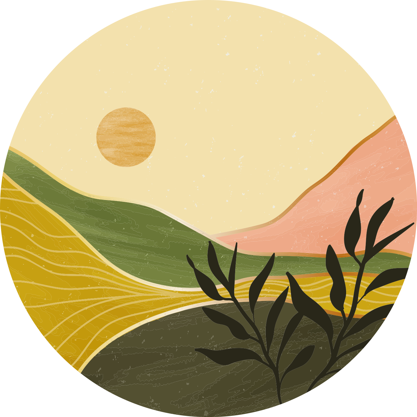 Vinyl rug flowers serene landscape design - TenStickers
