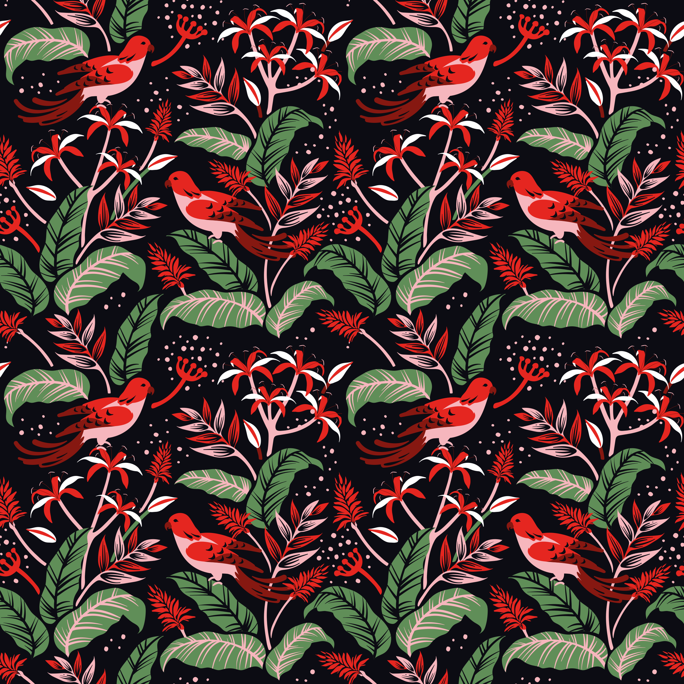 Vinyl rug flowers tropical floral design - TenStickers