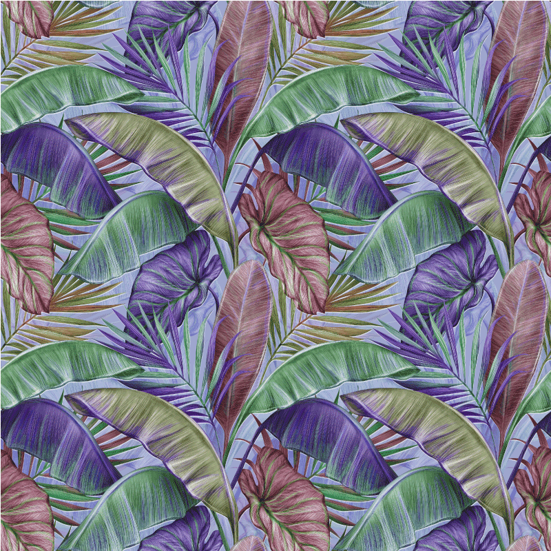Vinyl rug flowers tropical leaf design - TenStickers