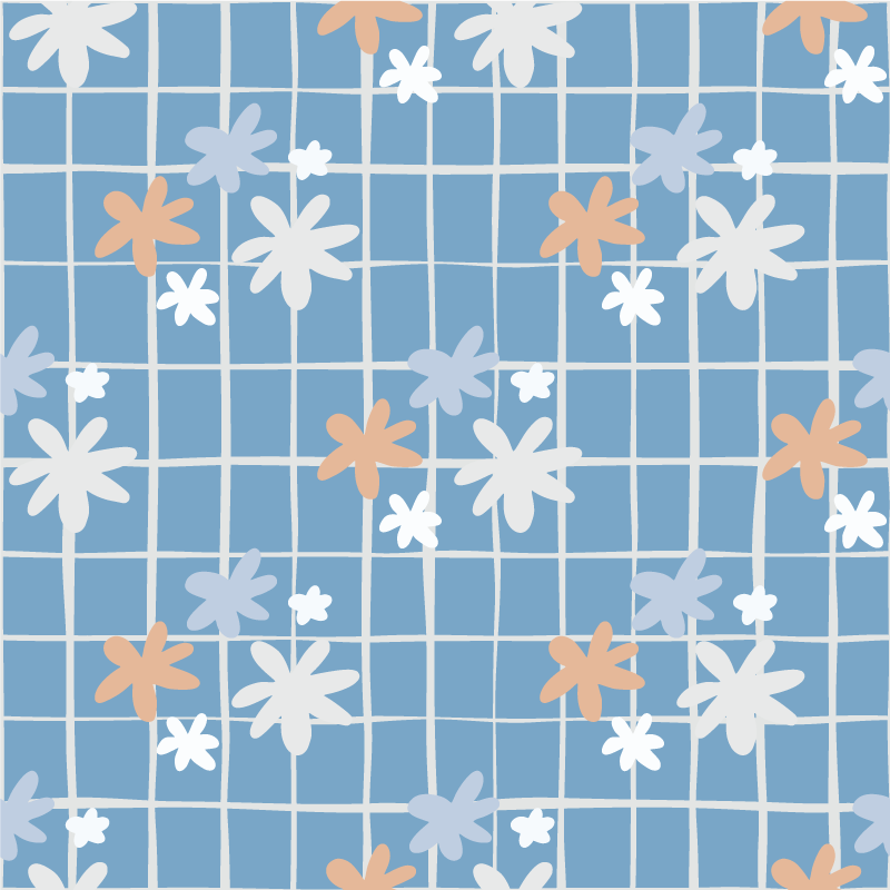 Vinyl rug flowers floral element design - TenStickers