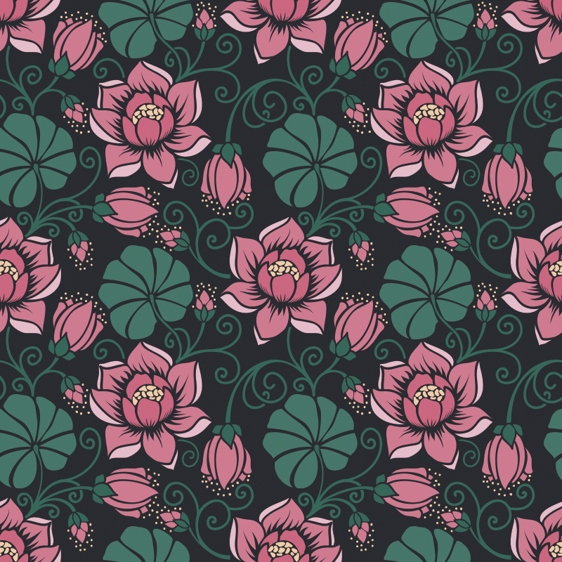 Vinyl rug flowers blooming vines - TenStickers