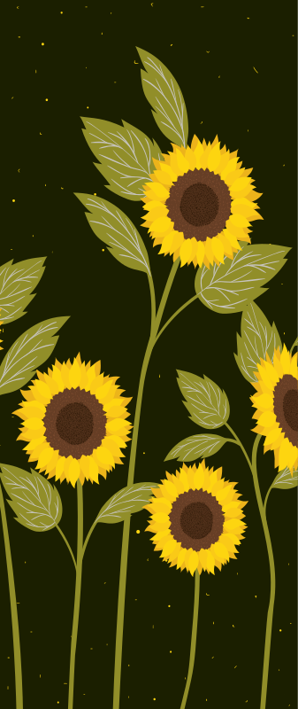 Vinyl rug flowers in a sunflower field - TenStickers