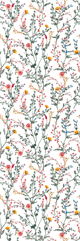 Vinyl rug flowers thin minimalistic garden - TenStickers