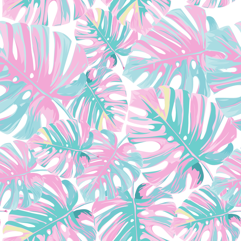 Vinyl rug flowers delicious monstera - TenStickers