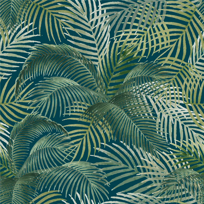 Vinyl rug flowers tropical leaf design - TenStickers