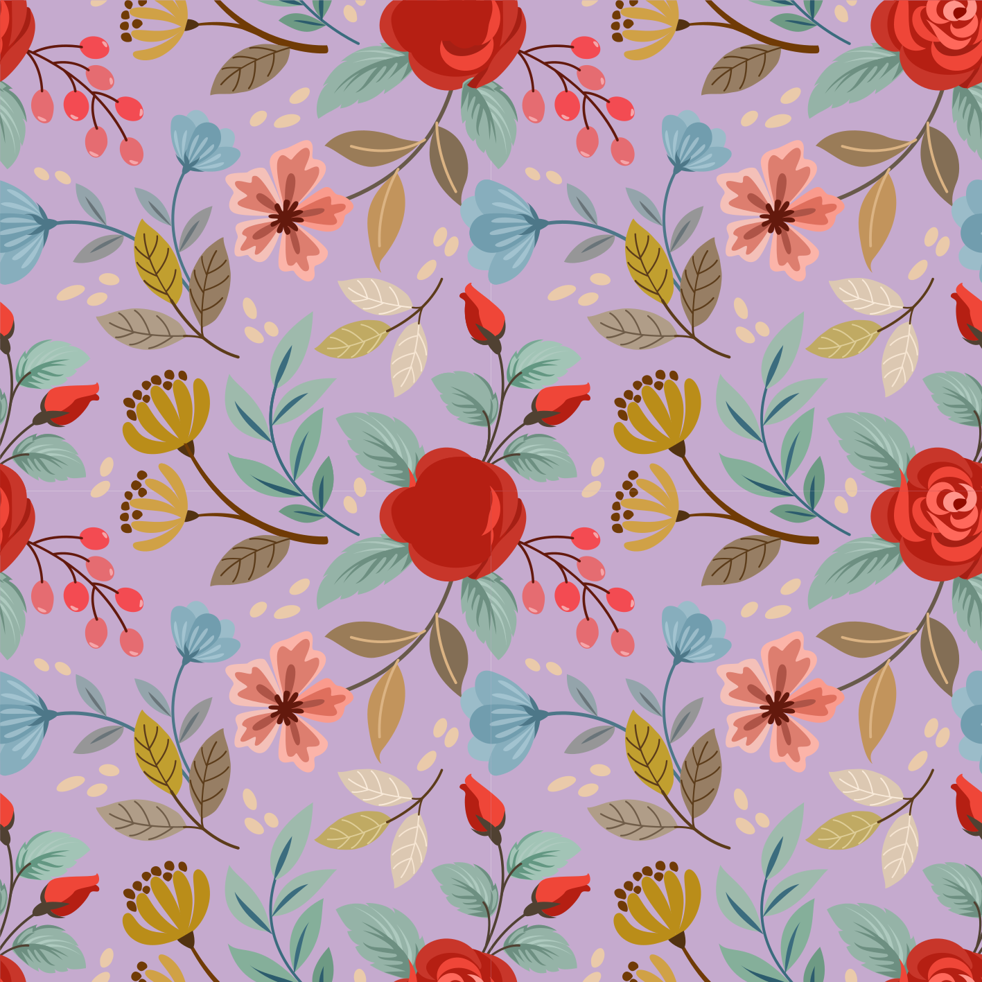Vinyl rug flowers in vibrant blooms - TenStickers