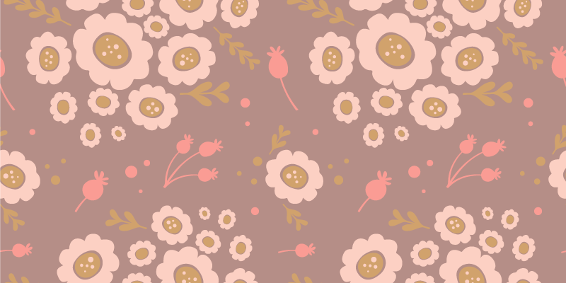Vinyl rug flowers in pastel colored design - TenStickers
