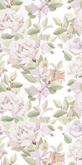 Vinyl rug flowers elegant floral design - TenStickers