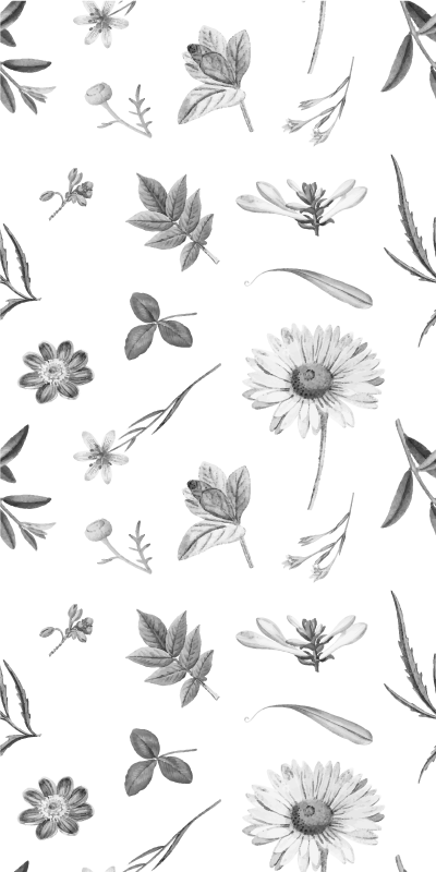Vinyl rug flowers in gray spring design - TenStickers