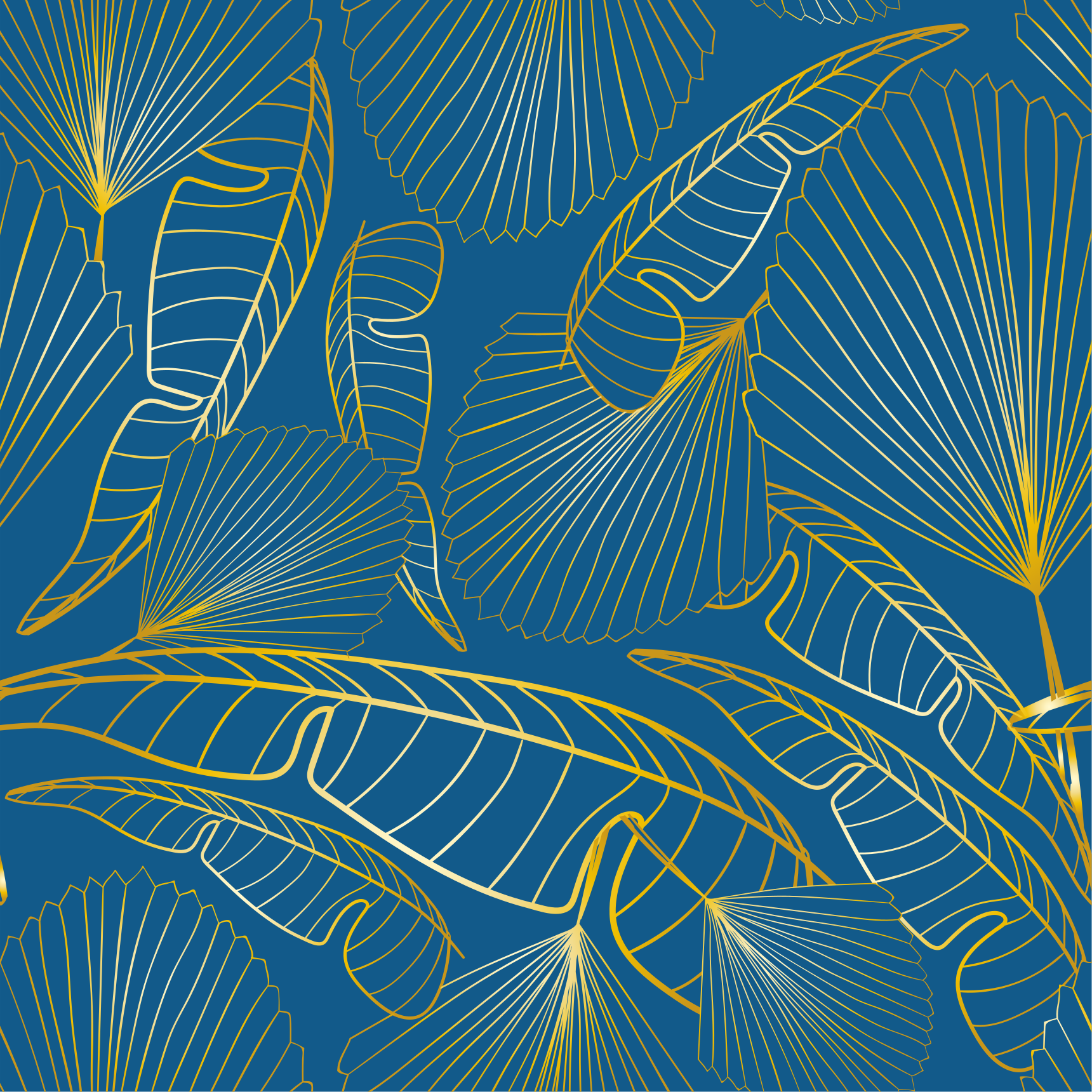 Vinyl rug flowers with golden leaves - TenStickers