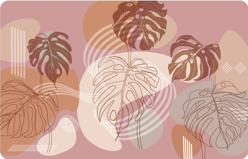 Vinyl rug flowers leaf continuous design - TenStickers