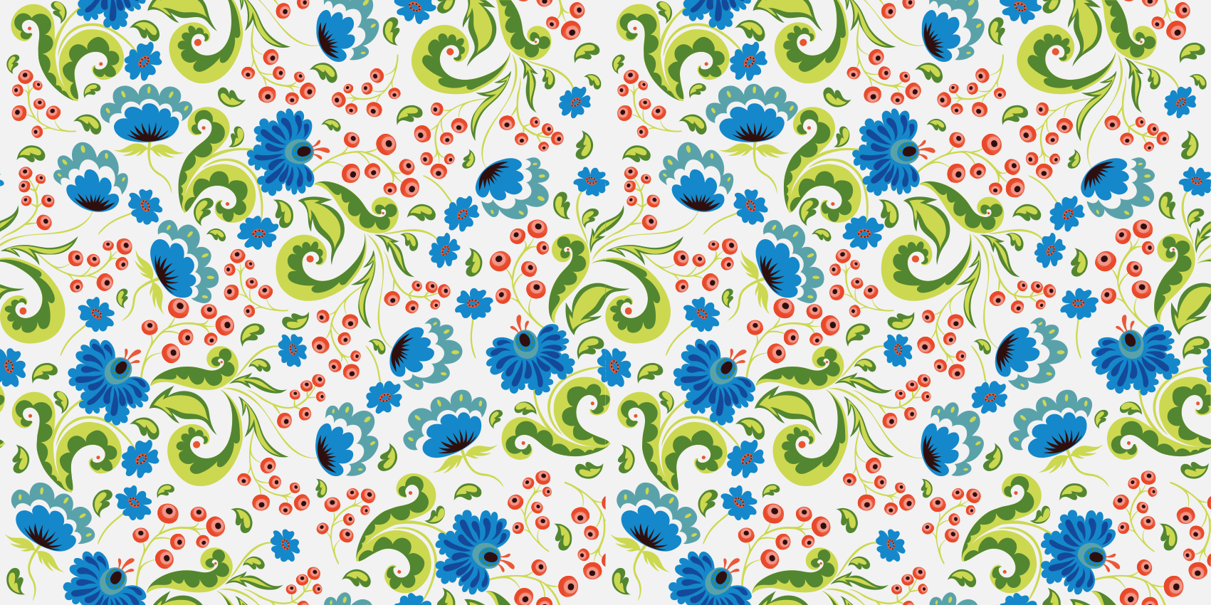 Vinyl rug flowers in vibrant green and blue - TenStickers