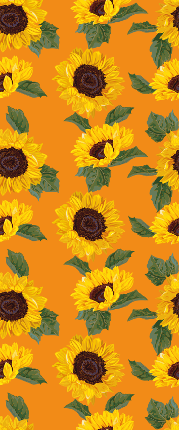 Vinyl rug flowers orange sunflower - TenStickers