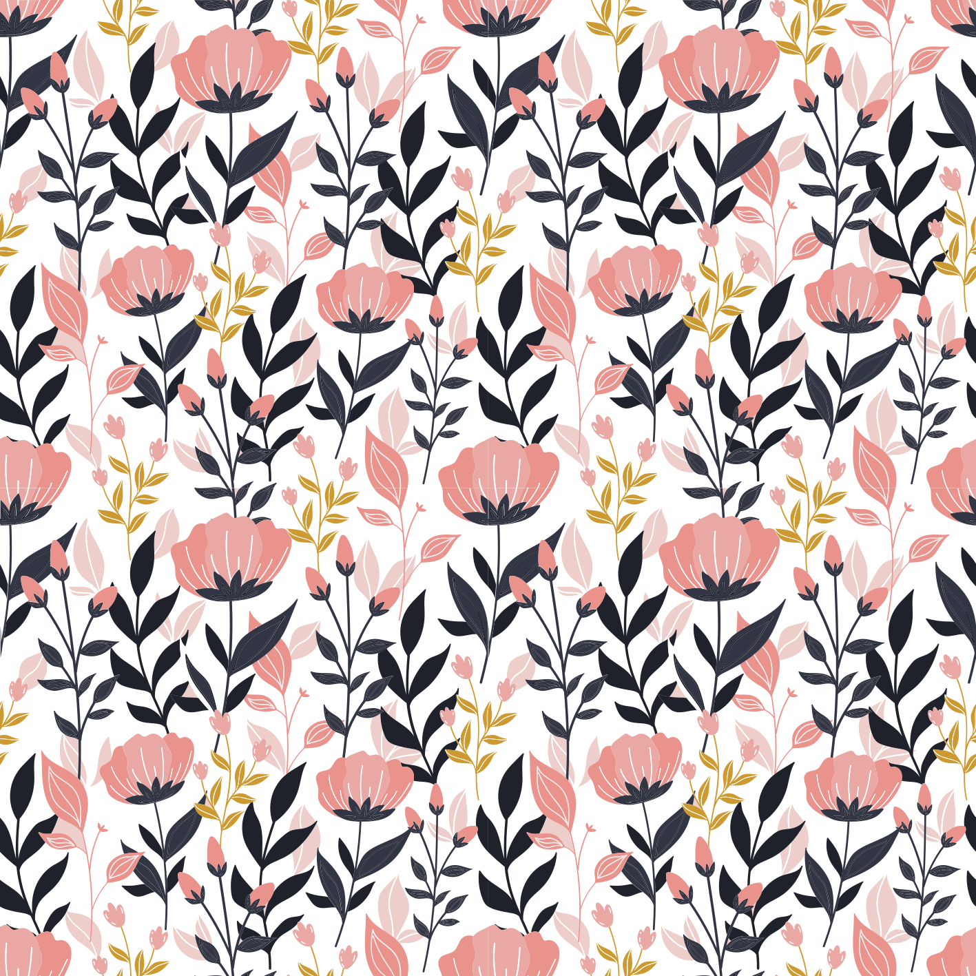 Vinyl rug flowers pink blossoms - TenStickers