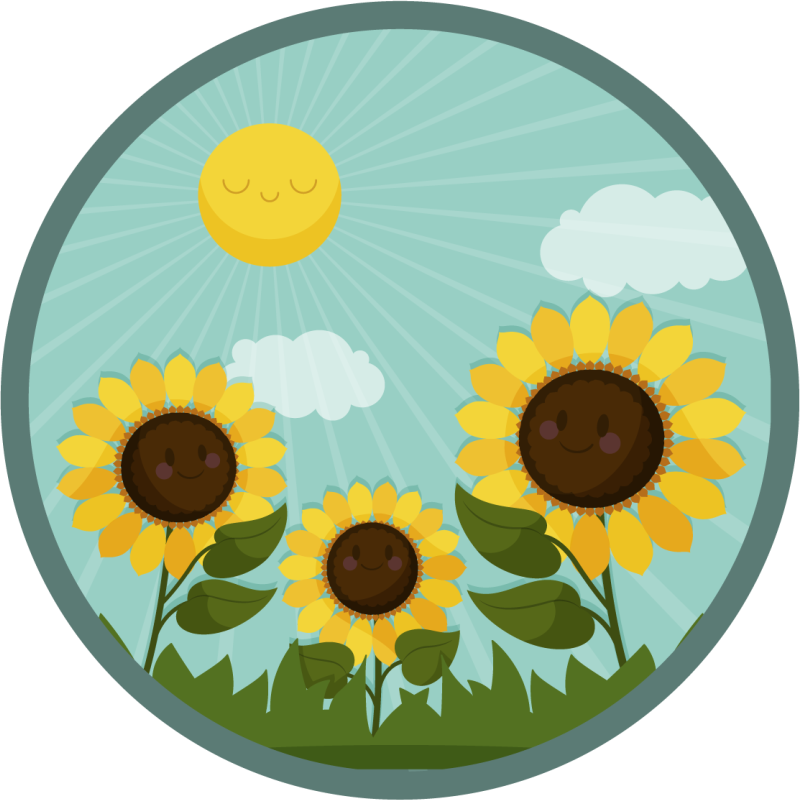 Vinyl rug flowers blooming in the sun - TenStickers