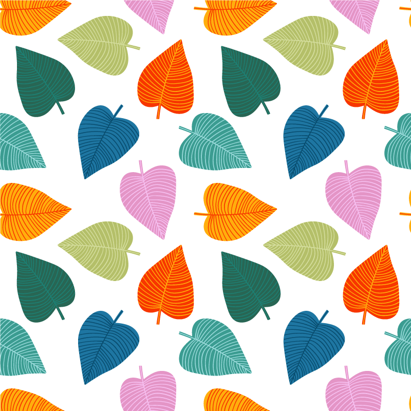 Vinyl rug flowers in vibrant colorful leaves - TenStickers
