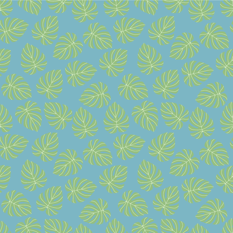 Vinyl rug flowers summertime green leaves design - TenStickers