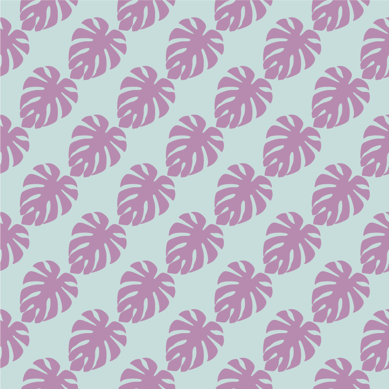 Vinyl rug flowers with blue and pink leaf patterns - TenStickers
