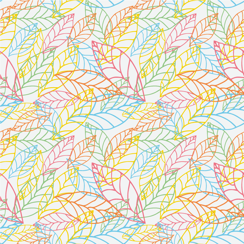 Vinyl rug flowers neon leaves pattern - TenStickers