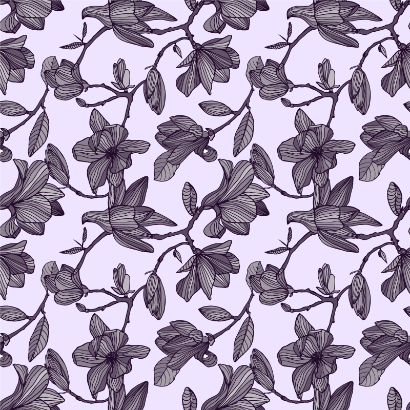 Vinyl rug flowers cute magnolia design - TenStickers