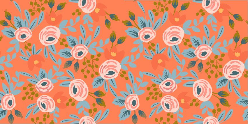 Flower vinyl rug watercolor roses - TenStickers
