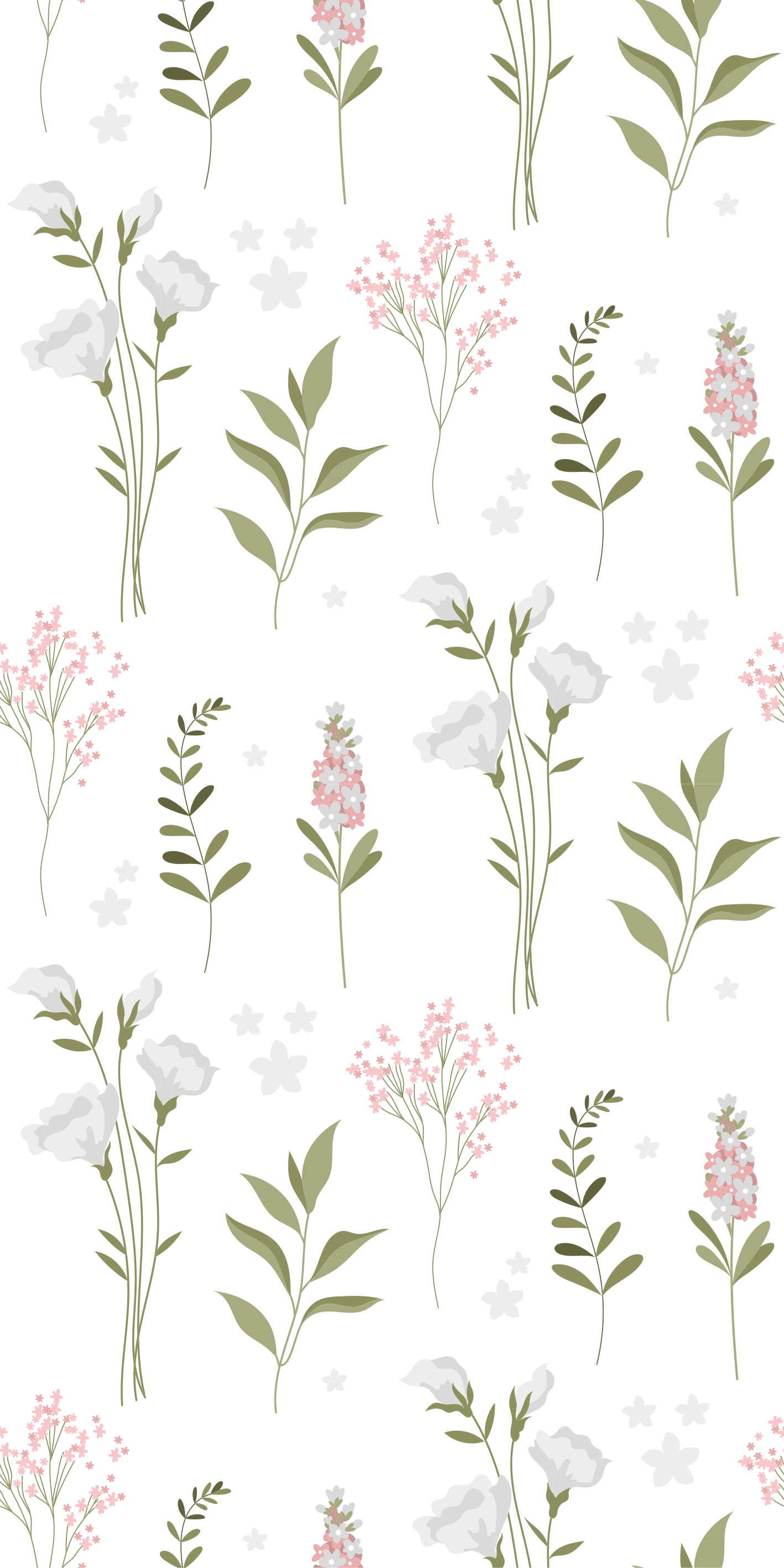 Flower vinyl rug minimalist wildflower design - TenStickers