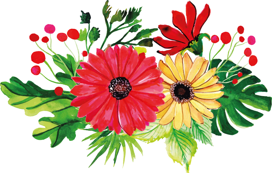 Vinyl rug flowers with elegant horizontal design - TenStickers