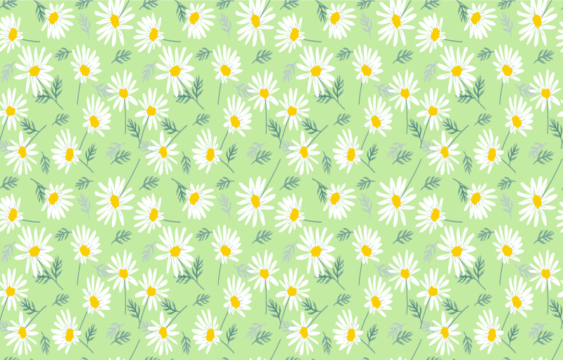 Vinyl rug flowers spring daisy pattern - TenStickers