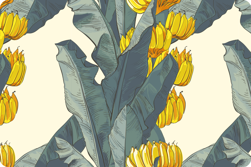 Vinyl rug flowers with banana tree design - TenStickers