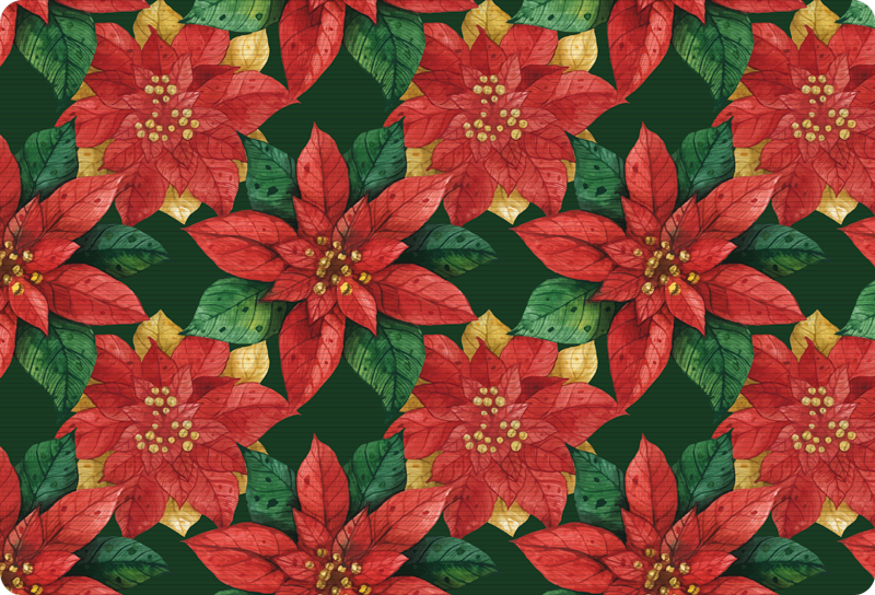 Vinyl rug flowers with a lovely red and green design - TenStickers