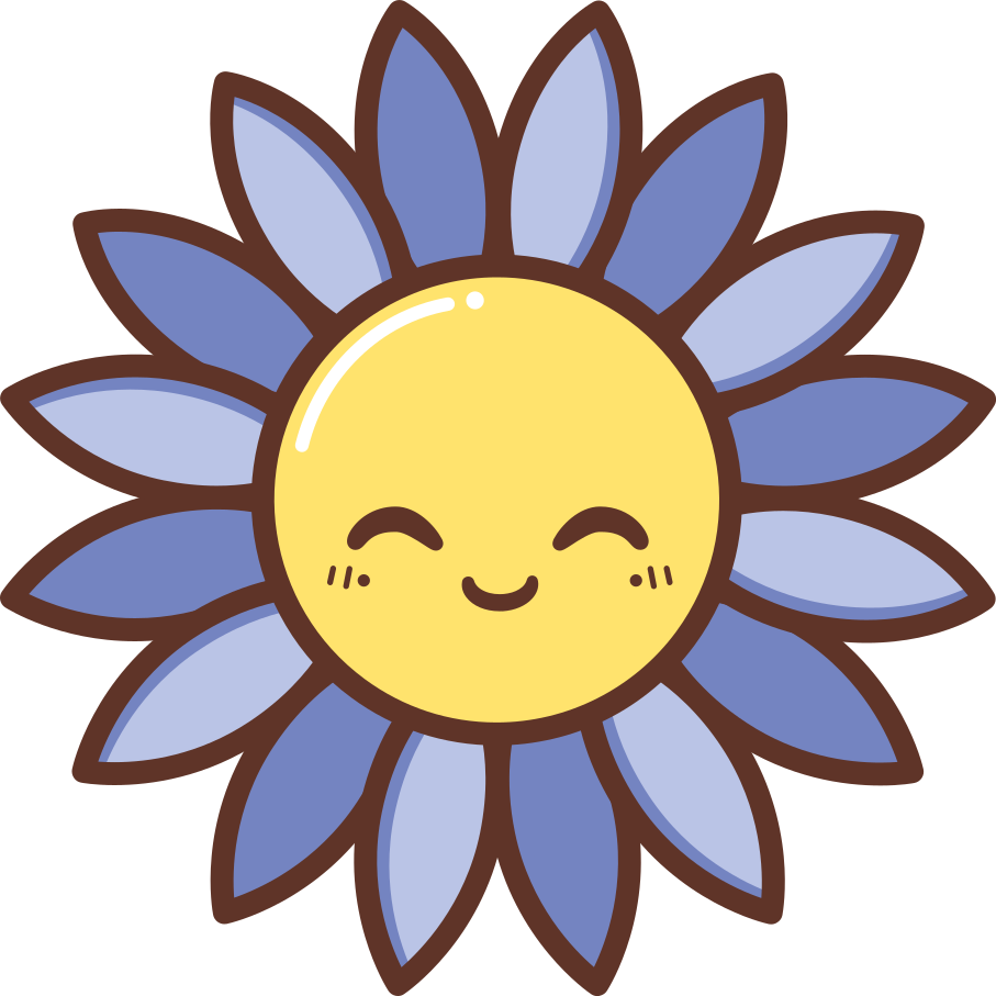 Vinyl rug flowers silhouette happy purple flower - TenStickers