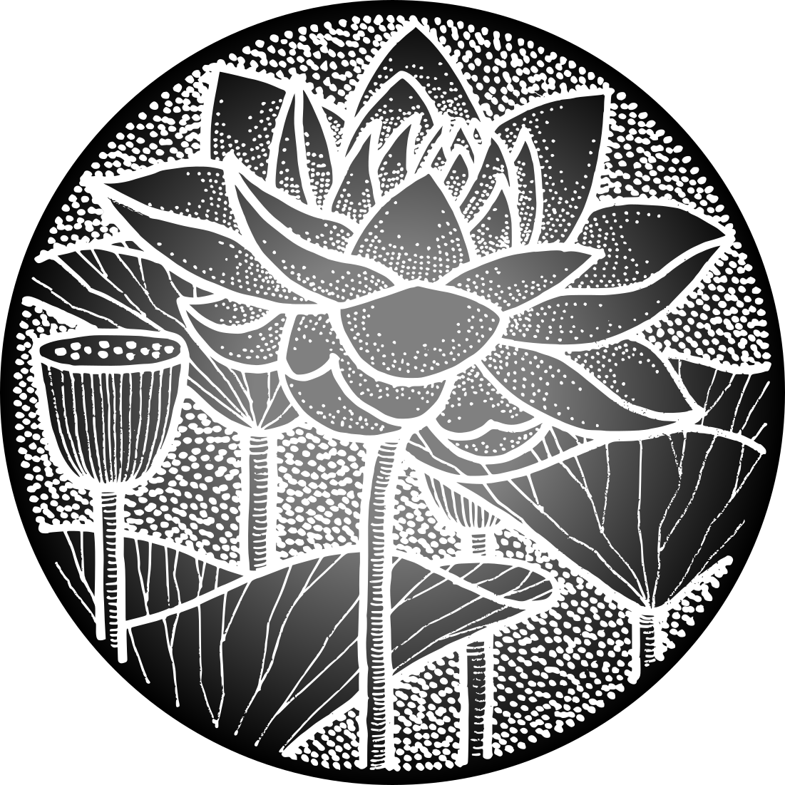 Vinyl rug flowers lotus flower classic design - TenStickers