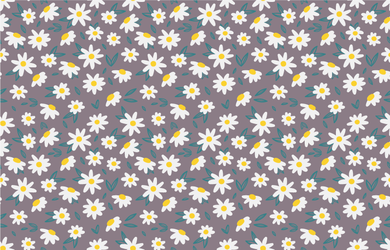 Vinyl rug flowers cute tiny daisy pattern - TenStickers