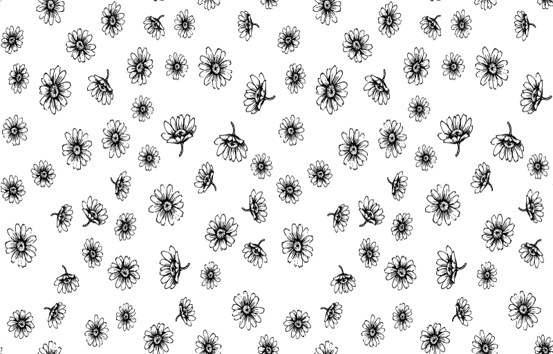 Vinyl rug flowers set outline daisy flowers - TenStickers