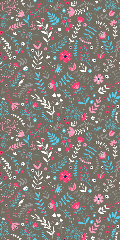 Vinyl rug flowers in vibrant floral design - TenStickers